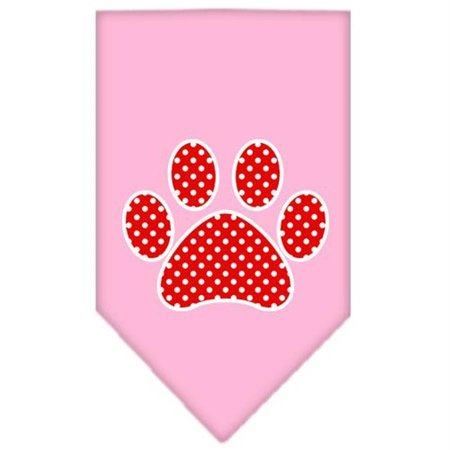 UNCONDITIONAL LOVE Red Swiss Dot Paw Screen Print Bandana Light Pink Large UN797487